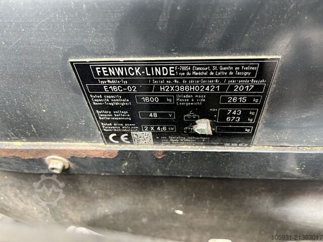 Electric 3-wheel forklift Linde E16C-02