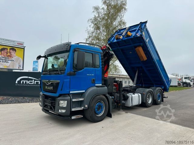 Kipper LKW MAN TGS 26.460 6x2 Pritsche KRAN Greifer lift/lenk