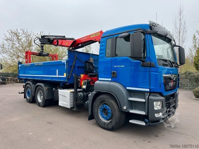 Kipper LKW MAN TGS 26.460 6x2 Pritsche KRAN Greifer lift/lenk