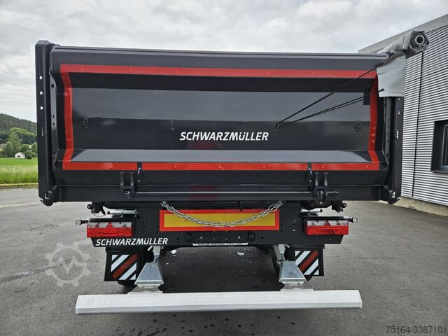 Tipper- three-way Schwarzmüller Tandem-Kippanhänger bündig, Plane, Zurrringe