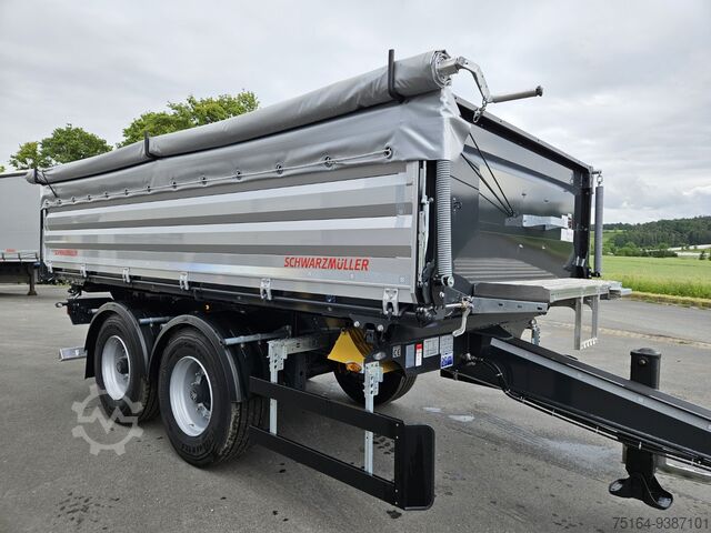 Tipper- three-way Schwarzmüller Tandem-Kippanhänger bündig, Plane, Zurrringe