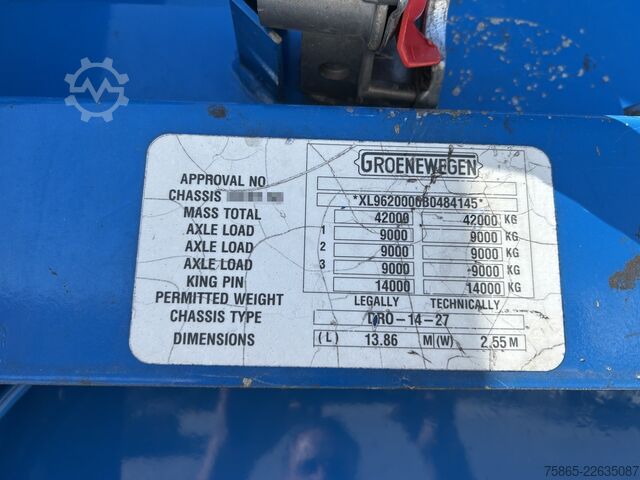 Schiebeplanen Groenewegen DRO-14-27 / Curtainside Trailer / BPW Drum / AP...