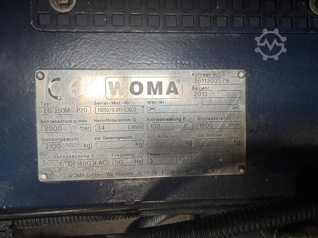 2000 bar 34 l/min Electric HD Unit Woma EG 250M-P20