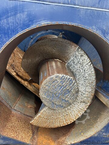 Screw press Husmann with container. screw press for wood, screw press for waste, stationary press Husmann HSP-E-N-V