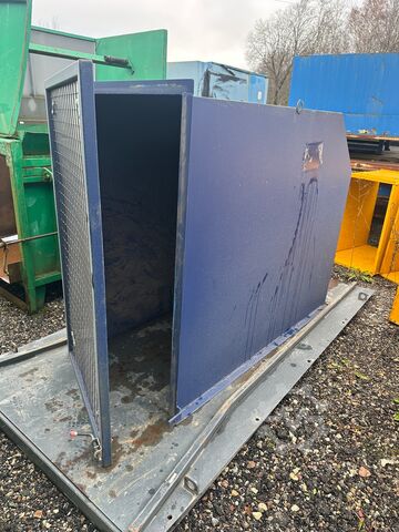 Screw press Husmann with container. screw press for wood, screw press for waste, stationary press Husmann HSP-E-N-V