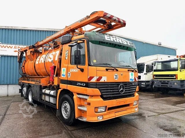 Suction vehicle Mercedes-Benz Actros 2543 L 6x2 WITH 15,5 M3 MULLER F155EGH V...