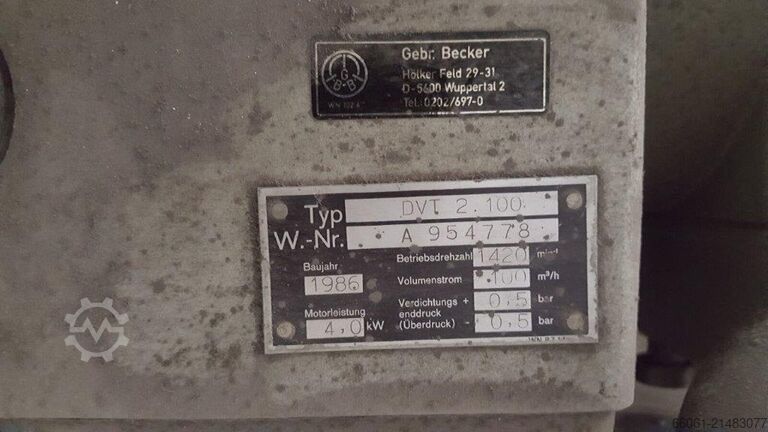 Vakuumpumpe Gebr. Becker DVT 2.100