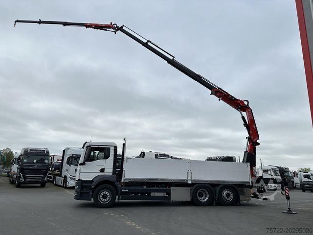 Flatbed truck MAN TGS 26.520 6x2-4 Pritsche Fassi F255RA2.24 + JIB