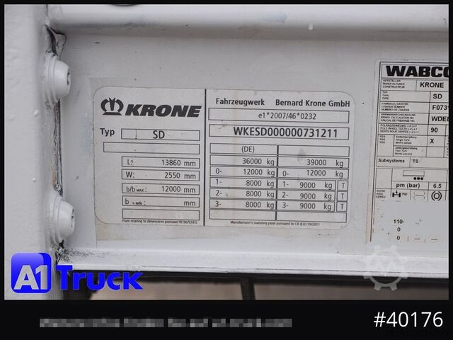 Open semitrailer with tarp KRONE SD, Mega, neue Plane, Code XL, TÜV 11/2026