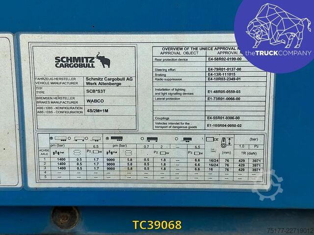 Sliding tarpaulins Schmitz Cargobull PLSC Curtainsides