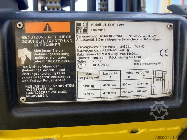 Elektro 3 Rad-Stapler Hyster J 1.8 XNT LWB