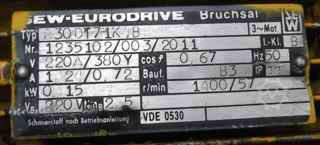 Gear motor 0.15 kW 57 rpm SEW-EURODRIVE R30DT71K4B