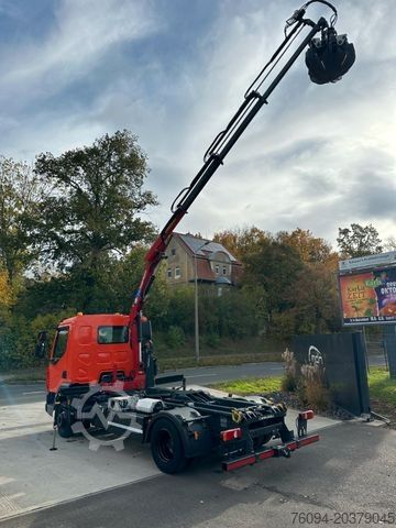 Autokran DAF LF 180 Abrollkipper SCHROTTGREIFER KRAN FUNK AHK