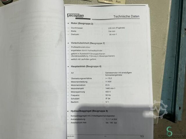 Shredders Vecoplan VAZ 100/80 1990 Vecoplan VAZ 100/80