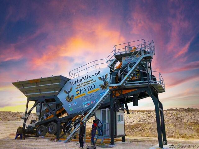 Mobile concrete mixing plant FABO Mobile Concrete Batching Plant 60 m3/h Mobile Concrete Batching Plant