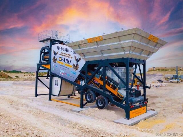 Mobile concrete mixing plant FABO Mobile Concrete Batching Plant 60 m3/h Mobile Concrete Batching Plant