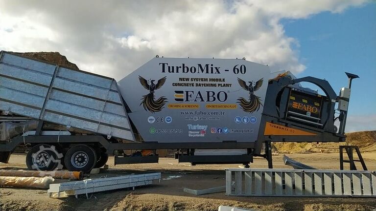 Mobile concrete mixing plant FABO Mobile Concrete Batching Plant 60 m3/h Mobile Concrete Batching Plant