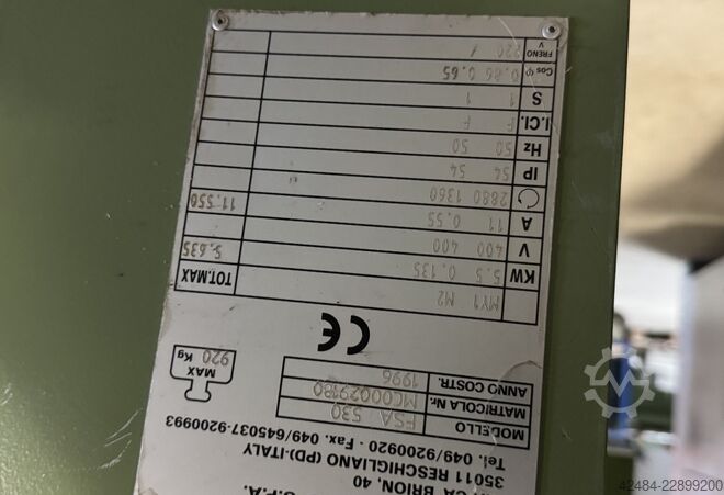 Surface planer and thickness planer Griggio FSA530