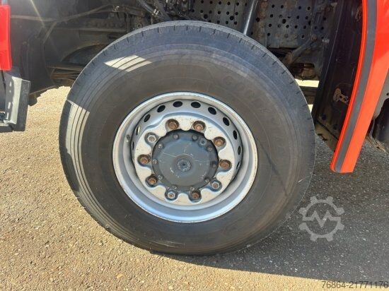 Flatbed truck MERCEDES-BENZ AROCS 3552 ZUR HACKMASCHINENBESCHICKUNG,  EPSILON M100L86