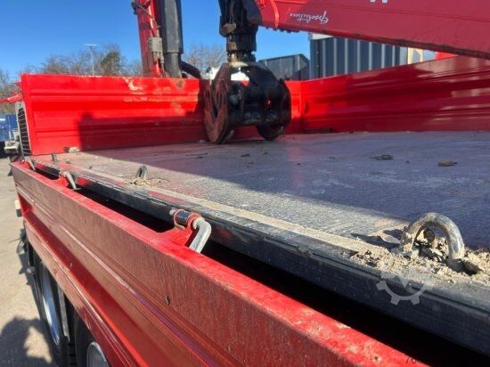 Flatbed truck MERCEDES-BENZ AROCS 3552 ZUR HACKMASCHINENBESCHICKUNG, EPSILON M100L86