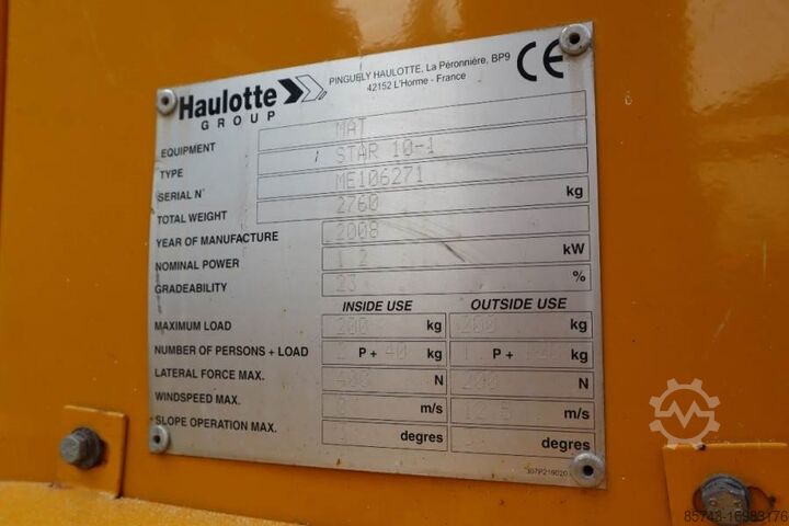 Gelenkteleskoparbeitsbühne Haulotte STAR 10 Electric, 10m Working Height, 3m Reach, 20