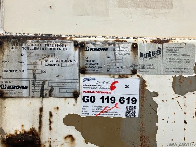 Swap body trailer KRONE Wechselbrücke Koffer