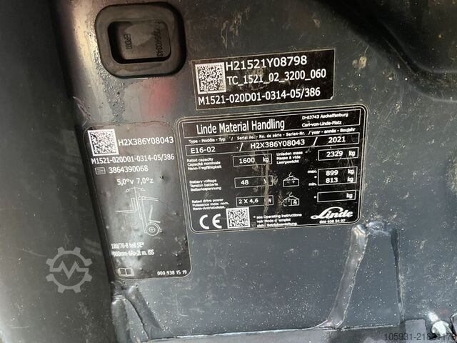 Electric 3-wheel forklift Linde E16-02