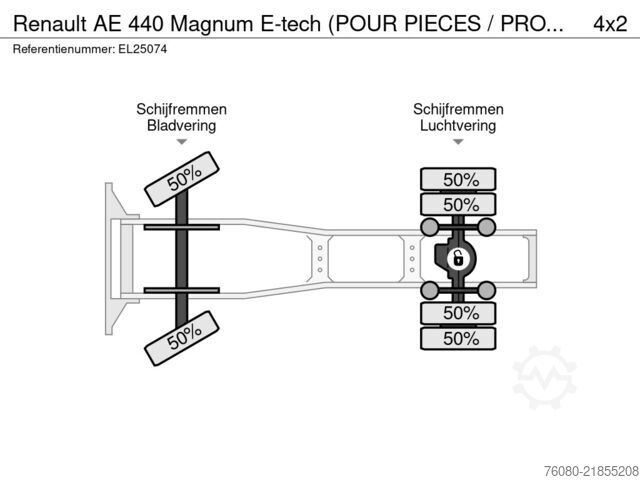 Standard tractor Renault AE 440 Magnum E-tech (POUR PIECES / PROBLEM MOT...
