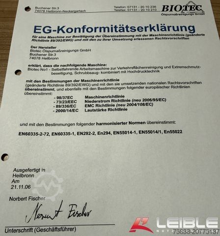 Kehrmaschine BIOTEC No1*Ölspurbeseitigung + Anhänger Zikun