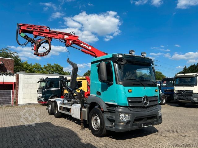 Roll-off tipper truck MERCEDES-BENZ 2543 Meiller Abroller +MKG HLK76A2 Kran +Greifer