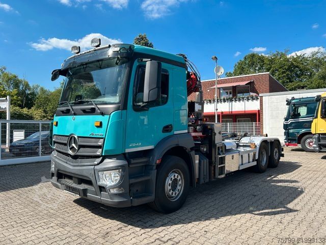 Roll-off tipper truck MERCEDES-BENZ 2543 Meiller Abroller +MKG HLK76A2 Kran +Greifer