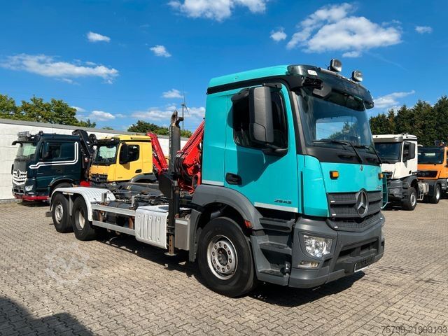Roll-off tipper truck MERCEDES-BENZ 2543 Meiller Abroller +MKG HLK76A2 Kran +Greifer