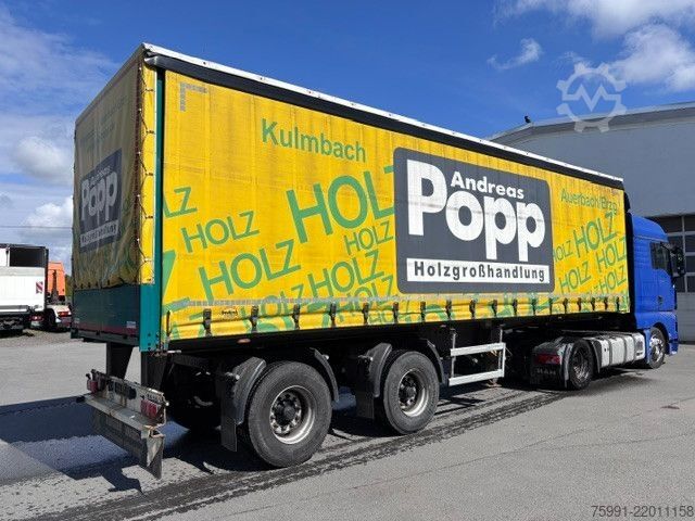 Open semitrailer with tarp ACKERMANN-FRUEHAUF Plane Spriegel Lenkachsen
