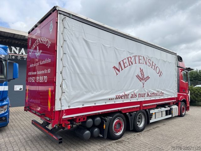 Flatbed truck with tarp MERCEDES-BENZ 2548 Actros 5 L 6x2 Lowliner BDF