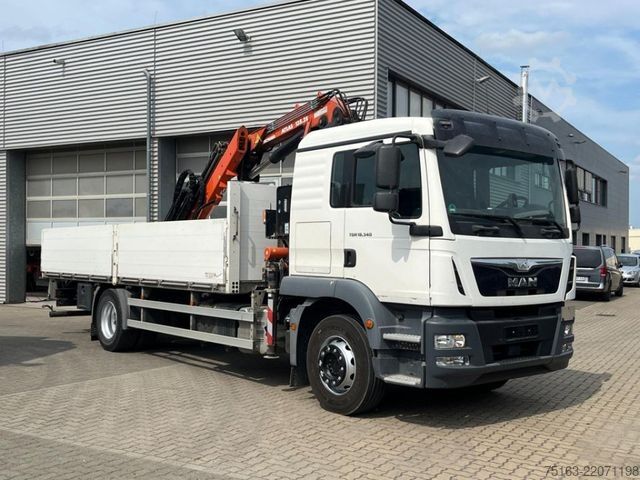 Flatbed truck MAN TG-M 18.340 4x2  Pritsche Kran Atlas 135.2+Funk