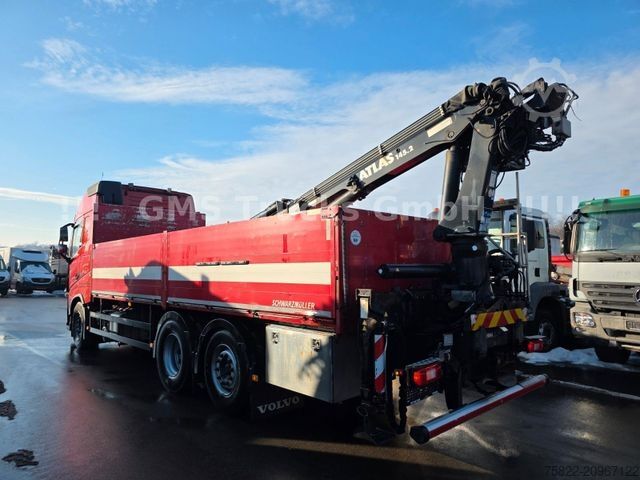 Flatbed truck VOLVO FH 500 / 6X2 / I Shift / Atlas Kran / Lenkachse