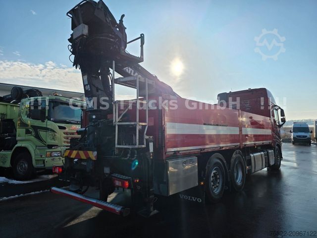 Flatbed truck VOLVO FH 500 / 6X2 / I Shift / Atlas Kran / Lenkachse