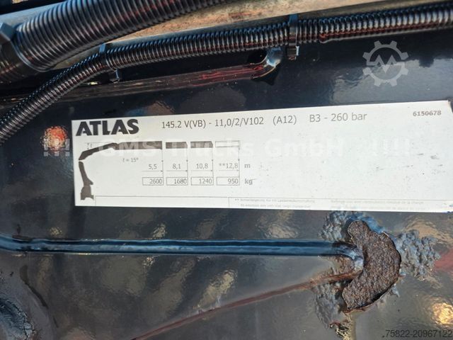 Flatbed truck VOLVO FH 500 / 6X2 / I Shift / Atlas Kran / Lenkachse