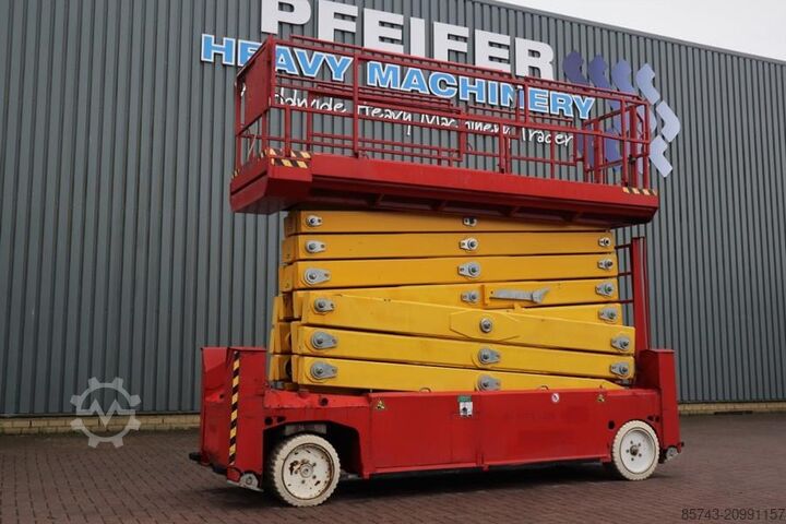 Scissor lift PB Lifttechnik S225-12ES Electric, 4x2 Drive, 22.5m Working Heigh