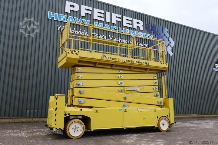 Scissor lift PB Lifttechnik S195-12ES Electric, 19.6m Working Height, 700kg Ca