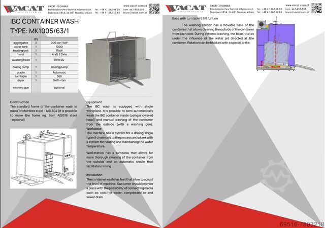 IBC CONTAINER WASH Vacat-Technika MK1005/63/1