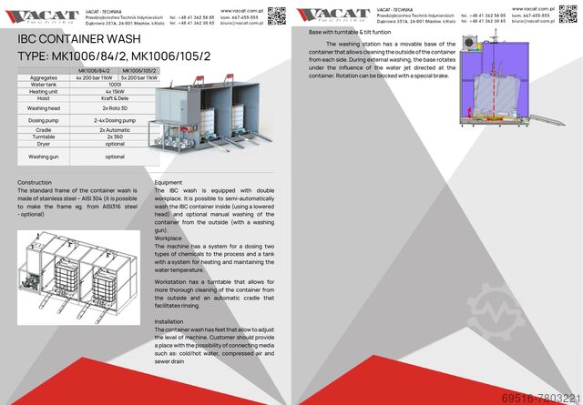 IBC CONTAINER WASH Vacat-Technika MK1006/84/2
