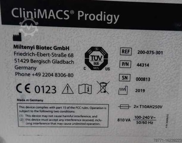 Automated Cell Processing System Miltenyi Biotec Clinimacs Prodigy