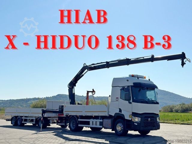 Autokran RENAULT C 440* HIAB X-HIDUO 138 B-3 + FUNK + Anhänger