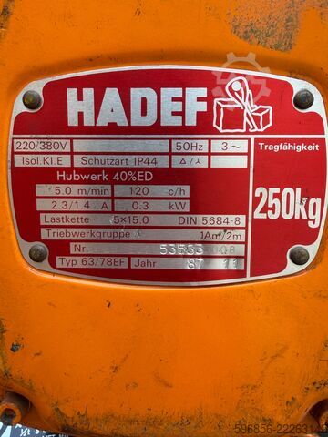 ABUS 500 kg 204 cm with HADEF 250 kg electric winch ABUS 500 kg 204 cm z wciągarką elektryczną HADEF 250 kg ABUS 500 kg 204 cm z wciągarką elektryczną HADEF 250 kg