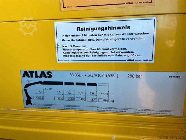 LKW mit Pritsche (offen) MERCEDES-BENZ Atego 1523 L /  AC/ Atlas AK 88.3 + Funk+5/6 Kr.