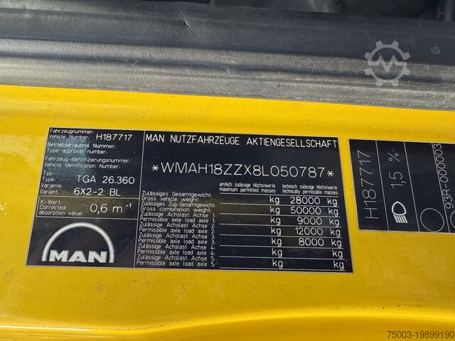 Dreiseitenkipper LKW MAN TGA 26.360 6X2 Kipper Kran Palfinger 15500