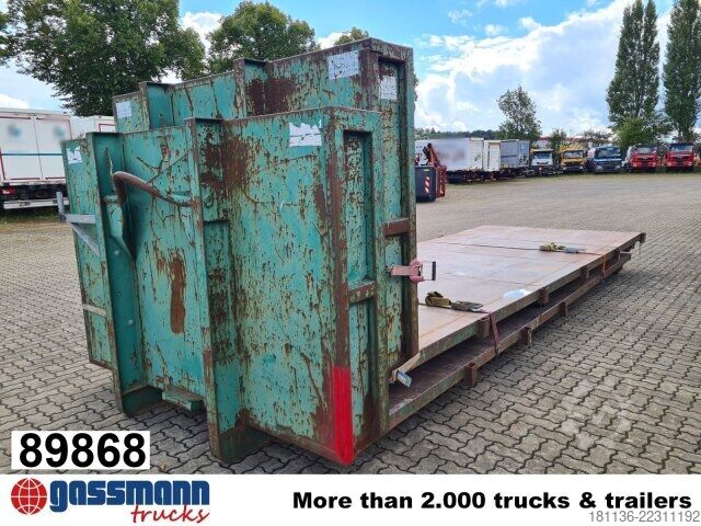 Roll-off container  Abrollplattform mit Stirnwand