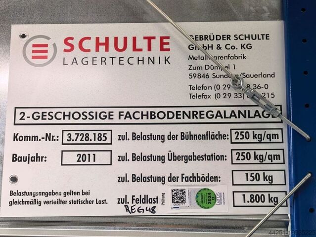 2 geschossige Fachbodenanlage 215 m² Schulte Lagertechnik MULTIplus