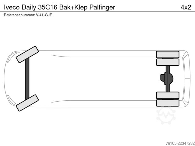 Closed box Iveco Daily 35C16 Bak+Klep Palfinger
